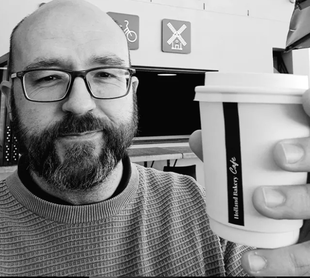 Straat Koffie founder inside the garage